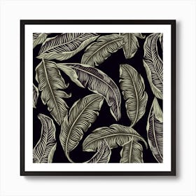 Jungle Leaves Tropical Pattern Art Print