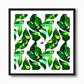 Tropical Leaves Seamless Pattern 1 Art Print