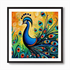 Peacock Painting 8 Art Print
