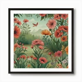 Garden Of Flowers Art Print