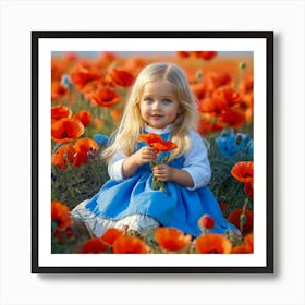 Little Girl In A Field Art Print