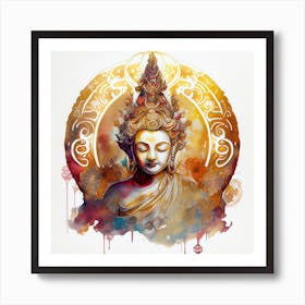 Watercolor Buddha  #7 Art Print