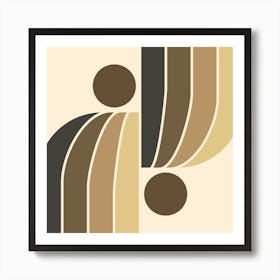 Arch Midcentury Modern Abstract Pattern Vvii In Earthy Grey 02 Art Print