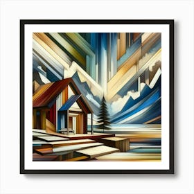 A mixture of modern abstract art, plastic art, surreal art, oil painting abstract painting art e
wooden huts mountain montain village 16 Art Print