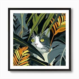 Cat In The Jungle 22 Art Print