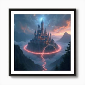 A Grand Castle With A Shimmering, Magical Force Field 1 Art Print