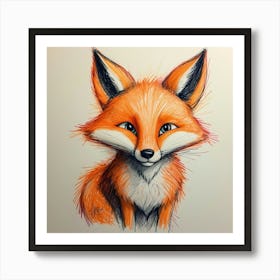 Fox Drawing 1 Art Print