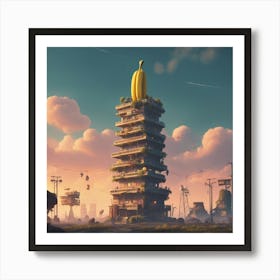 Banana Tower Art Print