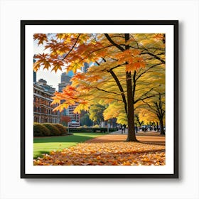 Autumn Leaves In The Park Art Print