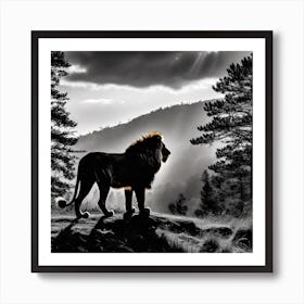 Lion In The Forest 20 Art Print