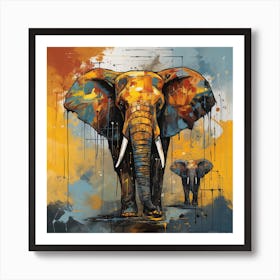 Elephants Art Print