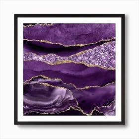 Agate Glitter Ocean Texture 01 Art Print