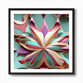 3d Paper Flower Art Print