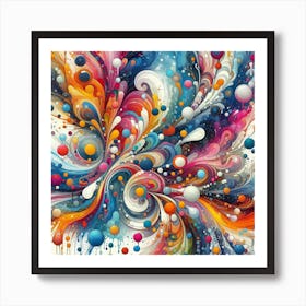 Abstract Color Splash Artwork Art Print