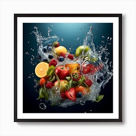 Fruit Splashing Water 5 Art Print