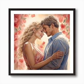 Kiss Of Roses Art Print