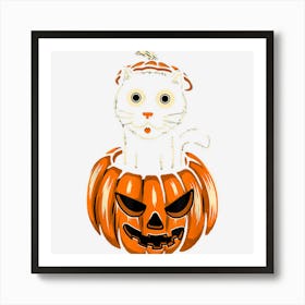 Halloween Cat Funny Kitten Hallow Eve Art Print