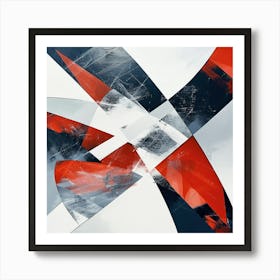 Abstract Red And White Painting Art Print