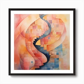 Ethereal Impressions: A Contemporary Watercolour Symphony Art Print