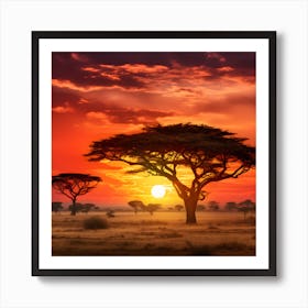 Africa Sunset Art Print