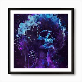 Afro Skull Art Print