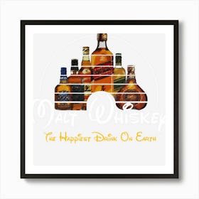 Malt Whiskey Happiest Drink Funny Pun Parody Art Print