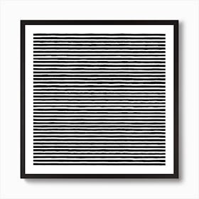 Marker Black Stripes Square Art Print
