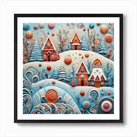 Fairy Christmas Village Art Print