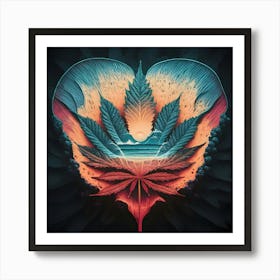 Heart Of Marijuana graphic design Art Print