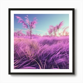 Purple Grass Field Art Print