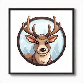 Deer In The Snow Art Print