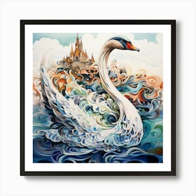 Swan dance Art Print