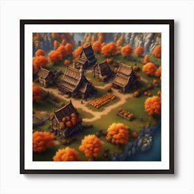 Fall Village Art Print