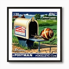 Snail On A Mailbox Art Print