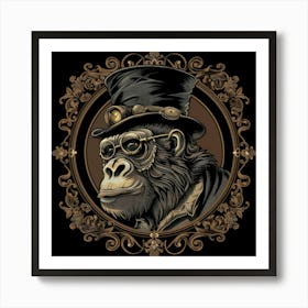 Steampunk Gorilla 27 Art Print