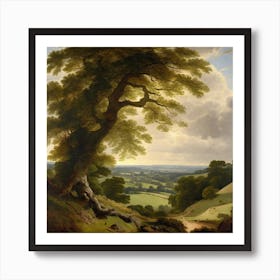 Tree In A Valley Art Print