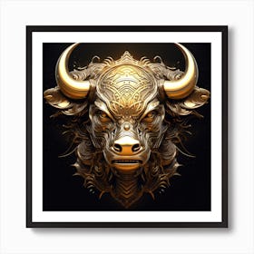 Bull Head 3 Art Print