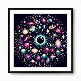 Pixelated Universe 2 Art Print