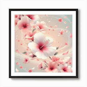 Hibiscus Flower Wallpaper Art Print