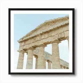 SQUARE Roman Temple - Sicily, Italy Europe - Ancient Architecture Photography by Dagmar Pels Art Print