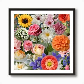 Flower Garden Design Art Print