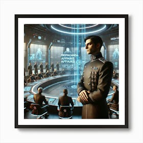 A Futuristic Scene Depicting The Leadership Of The Art Print