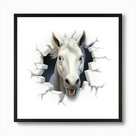 Horse Head Through A Hole Art Print