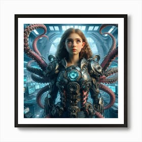 Octopus Girl 3 Art Print