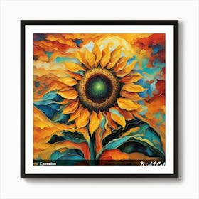 Abstract- Sunflower  Art Print