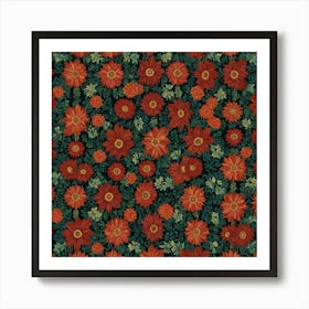 Red Poinsettias Art Print