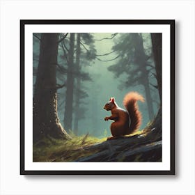 Squirrel In The Forest 320 Art Print