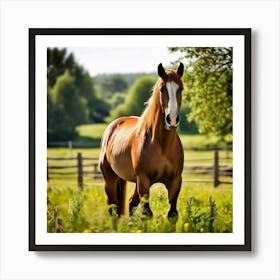 Horse Mare Meadow Grass Mane Breeding Feature Croatia Purebred Tradition Pasture Horse Fa Art Print