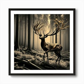 Deer In The Forest 5 Art Print