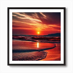 Sunset On The Beach 201 Art Print